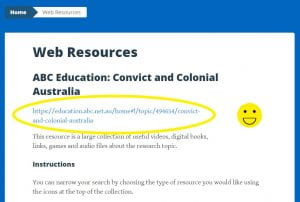 Click on the link under the heading to view that resource in a new tab.