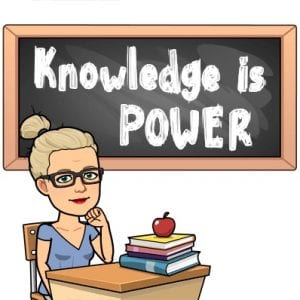 Bitmoji Christy 'Knowledge is Power'
