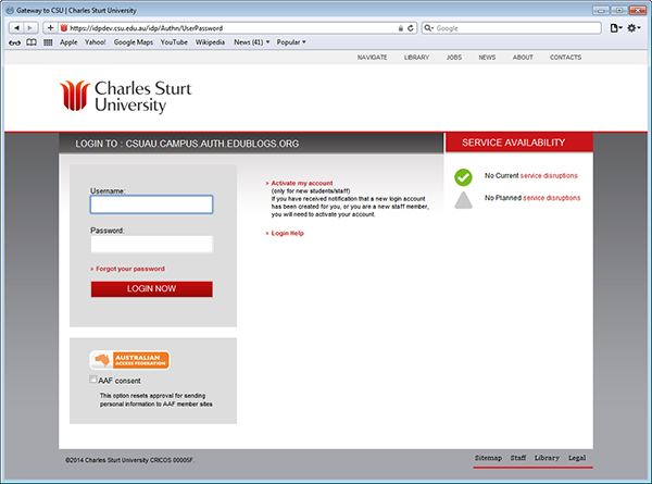 Login with your CSU Staff/Student Account