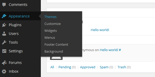 To change your theme, rollover the Appearance button in the menu on the left of your dashboard and select Themes